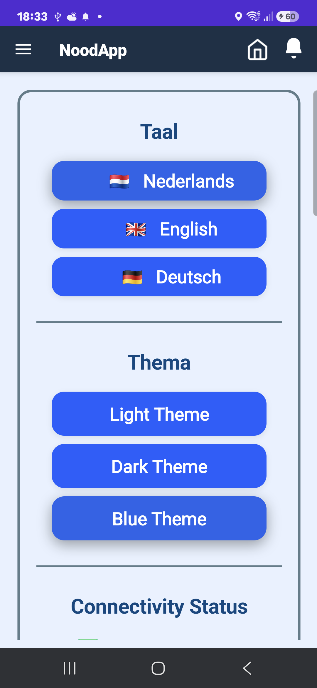 Instellingen screenshot